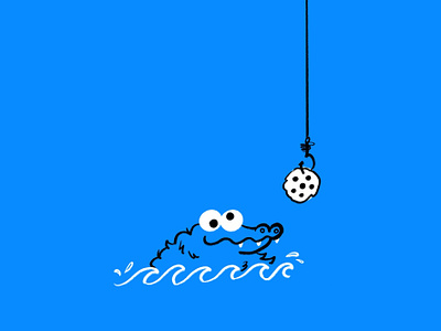 Croccie Monster 🍪🐊 alligator cookie cookie monster crocodile design doodle funny illo illustration lol sesame street sketch