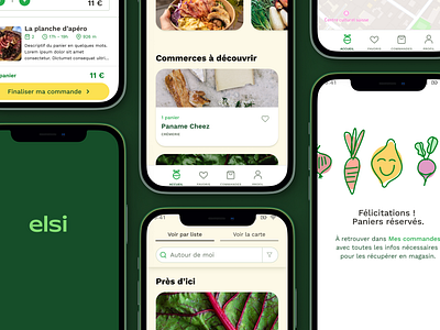 elsi.app app design appplication ealthy elsi ethical figma food graphic design green logo organic product product design prototype ui ui design ux