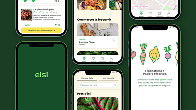 elsi.app app design appplication ealthy elsi ethical figma food graphic design green logo organic product product design prototype ui ui design ux