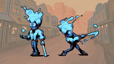 Gap - Water fiend 8bit character design illustration pixelart retro water