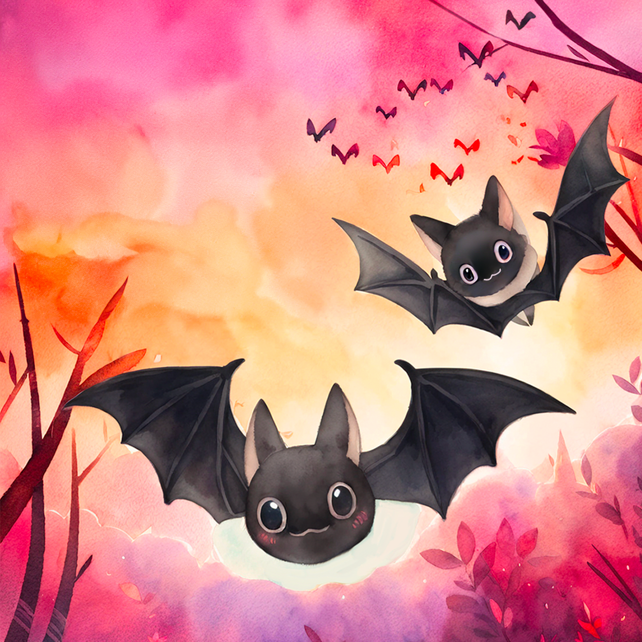 Children's book illustration, Bat Pups