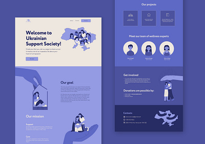 Landing page for non-profit organization stationery design