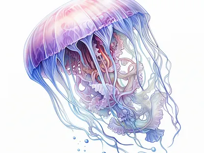 Watercolor Jelly Fish animal art clipart design fairy graphic design illustration jellyfish ocean sea underwater watercolor