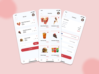 SnackCon - A snack-ordering app for a movie theater snack design ui