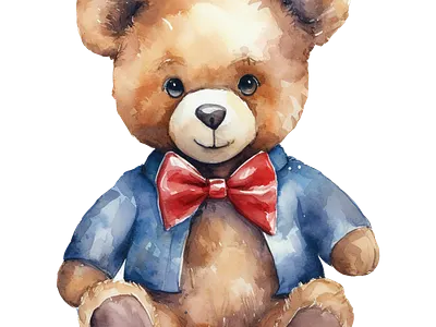 Watercolor Teddy Bear art bears clipart design graphic design illustration teddy teddy bears watercolor teddy bears