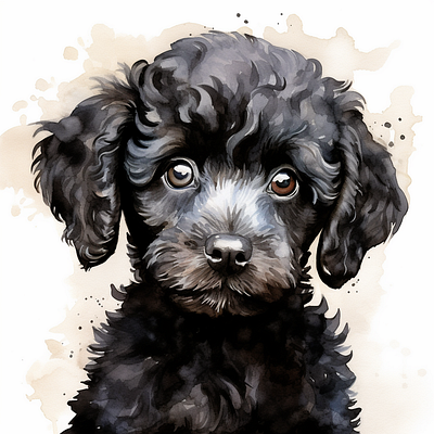 Black Poodle animal art black black poodle clipart design dogs graphic design illustration pet poodle