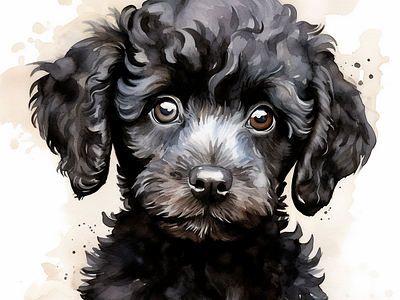 Black Poodle animal art black black poodle clipart design dogs graphic design illustration pet poodle