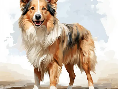 Shetland Sheepdog animal art clipart design dog graphic design illustration pet sheepdog