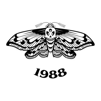 The Moth art branding clean design flat graphic design illustration line art tattoo tattoo design vector vector art year made