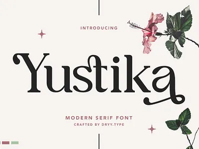 Yustika - Elegant Serif Typeface aesthetic font beauty font branding design displayfont elegant fashion font serif font skincare typeface