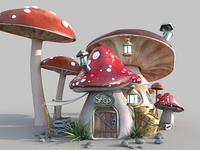 Cute mushroom house