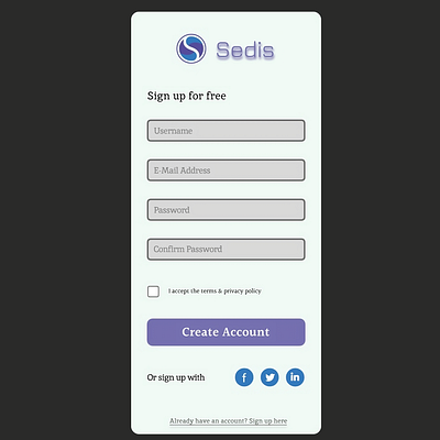 #DailyUI 001 : Sign Up branding challenge sign up ui