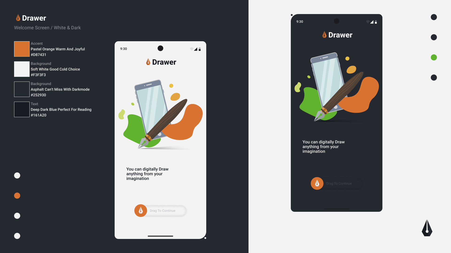 Drawer App app branding drawing interface logo mobile app ui