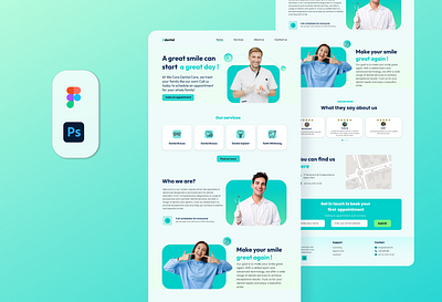 landing page design "zdental" adobe phot adobe photoshop adobe xd figma ui ux