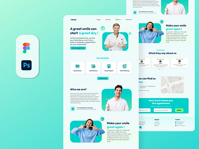 landing page design "zdental" adobe phot adobe photoshop adobe xd figma ui ux