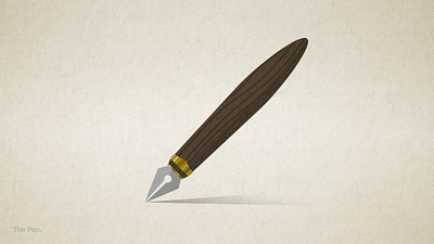 The Pen adobe photoshop design drawing gold graphic design pen vector