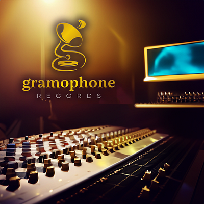Gramophone Records branding design graphic design logo typography vector