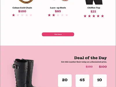 Shoptacle Clothing Landing Page accessories clothing customer review fashion figma landing page online webshop ui ux design uiux web design website design