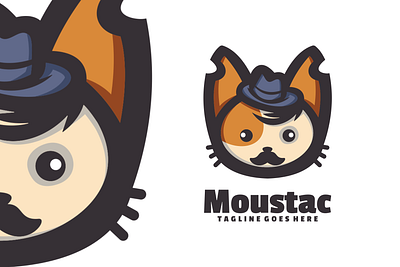 Moustac animal branding cute mascot design graphic design illustration logo ui vector