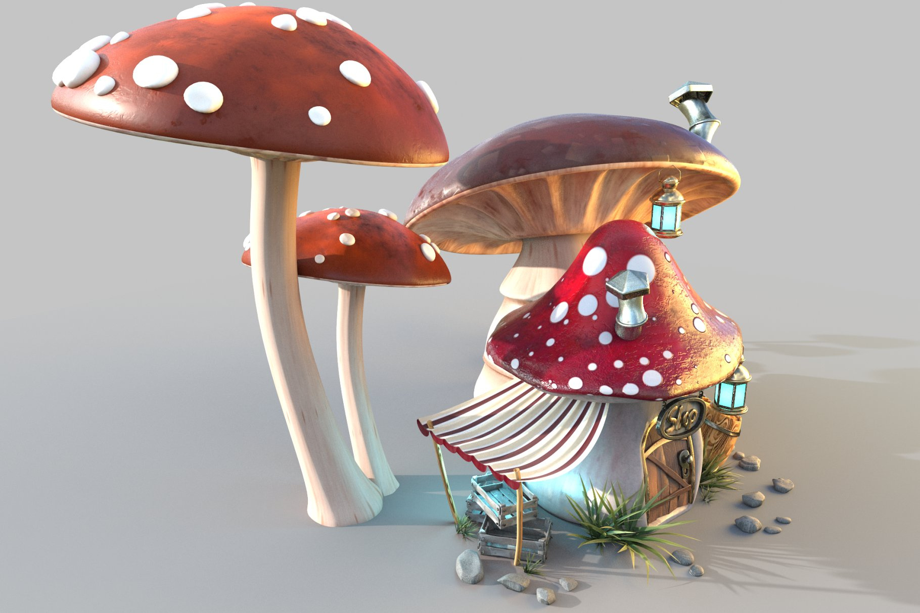 Cute mushroom house by LandingSequence on Dribbble