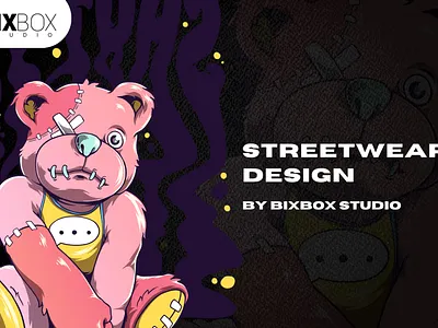Streetwear Design for T-Shirt and Clothing - Bear Can't Talk cartoon character fashion design graphic design illustration streetwear design tshirt design