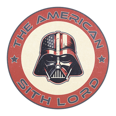 Darth Vader's helmet painted with the American flag badge darth vader digital illustration retro retro design star wars t shirt vintage