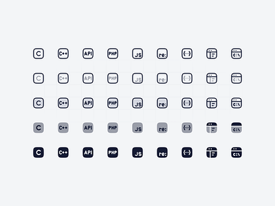 Programming Language Icons api bulk c clean figma free icon icon icon library icon pack icon set iconography icons illustration java script programming icon programming language 02 solid stroke ui design web design