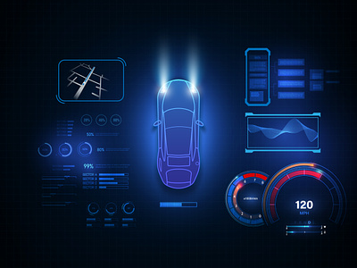 Automotive Interface app design illustration iu ui ux