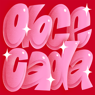 Obcecada bold design fun illustration lettering letters obcessed pink red