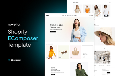 Novella - Shopify EComposer Template cosmetic cosmetic landing page design ecommerce ecommerce design ecommerce landing illustration landing page page builder ui