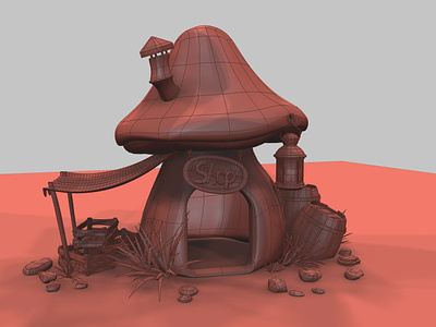 Cute mushroom house