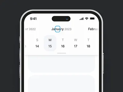 Calendar scroll interaction after effects calendar dashboard date date picker design interface ios january microinteraction mobile month product design saas scroll ui ux web design