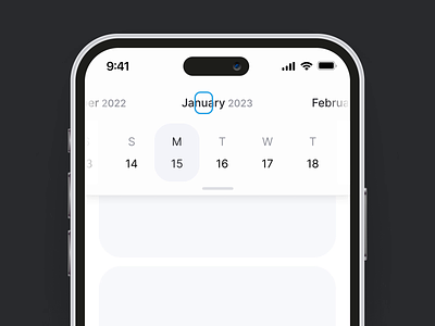 Calendar scroll interaction after effects calendar dashboard date date picker design interface ios january microinteraction mobile month product design saas scroll ui ux web design