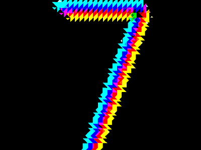 Number 7 amount digital art illustration isolated multicolored number seven