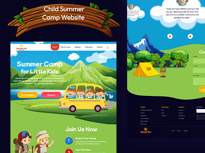 Summer Fun application camp camp web design game ui game web kids landing page mobile app ui web