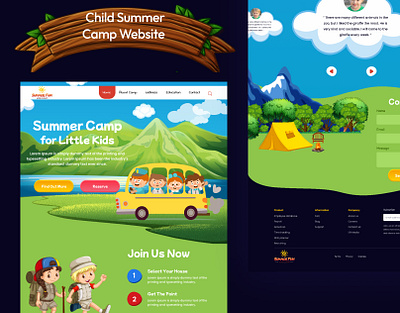 Summer Fun application camp camp web design game ui game web kids landing page mobile app ui web