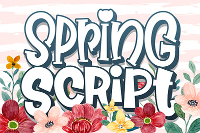 Spring Script Font vibrant title text