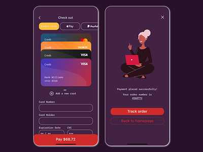 Daily UI #002 - Check out app checkout dailyui design mobile mobileapp ui uiux ux