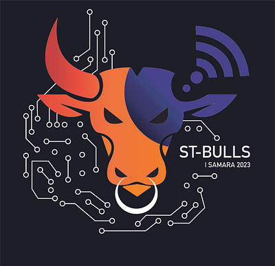 Logo for the "ST-Bulls" basketball event graphic design logo