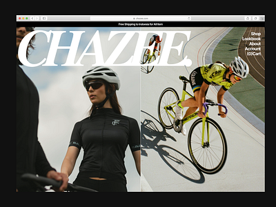 CHAZEE - bike shop web concept athlete branding design ecommerce editorial fashion framer lookbook minimalism minimalist shop sports ui ux webflow website
