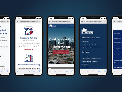 Landing Page for a Property Management Company - Mobile branding dallas design figma figmadesign gradient landing landing page mobile property management real estate texas ui ux wordpress