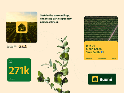 Buumi Agriculture Branding agriculture branding earth green join plant tree yellow