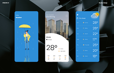 Dailyui - 37 Weather Design app application behance branding challenge dailyui design figma graphic design illustration logo typography ui weather