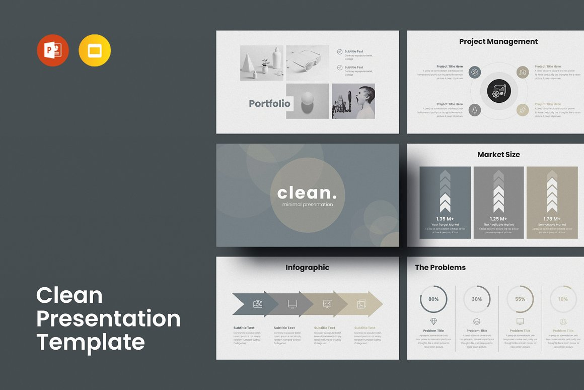 Clean Presentation Template by Creative Slides on Dribbble