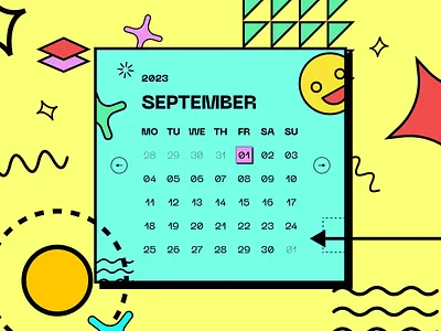 Day 38 - Calendar calendar dailyui dailyui038 fun neobrutalism neubrutalism ui web webapp
