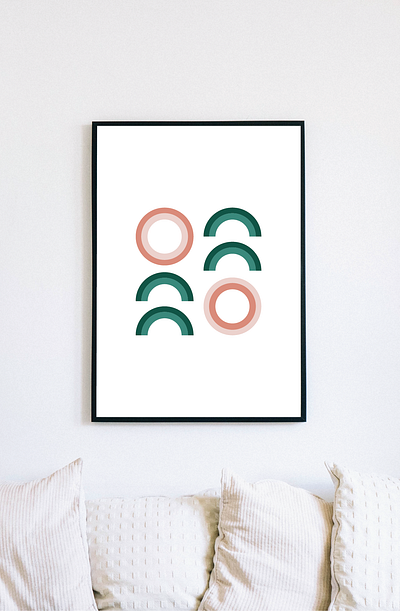 G-4-2 circle decoration decorative design frame geometric home illustration minimal modern modern art pattern print room shape vector