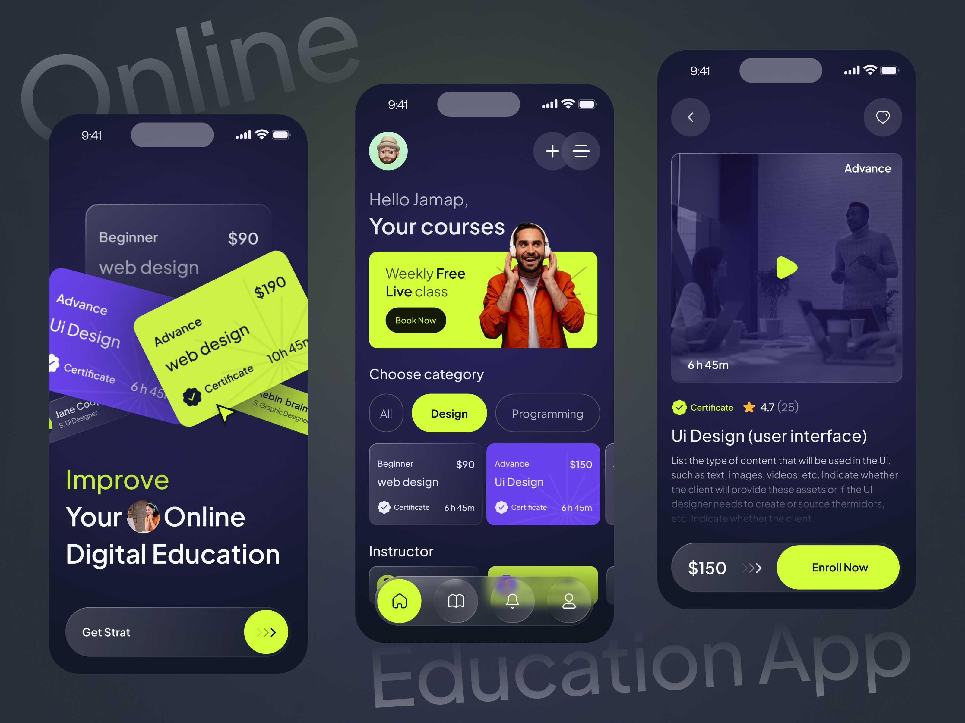 Online Education App clean course design e learning edtech education education app interface learning learning platform read reading student