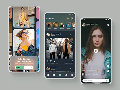 Social Media App app app settings clean flat ui icons instagram ios app mobile mobile app post profile profile page social social feed social media tiktok twitter ui user profile ux