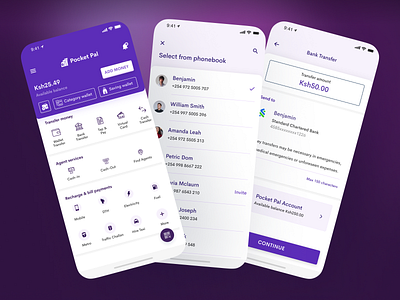 Pocket Pal Digital Wallet App UI Kit banking branding design finance fintech mobile app payment product ui uiux user interface