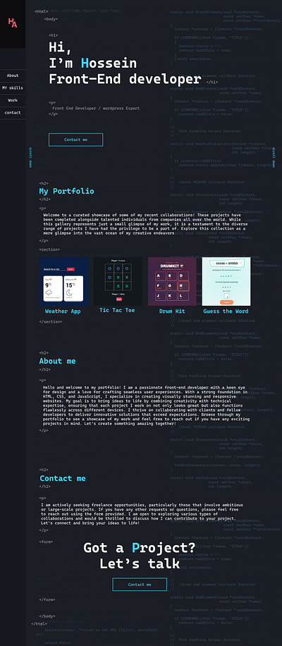 Portfolio Website darkmode developer landingpage portfolio ui userinterface webdesign websitedesign.